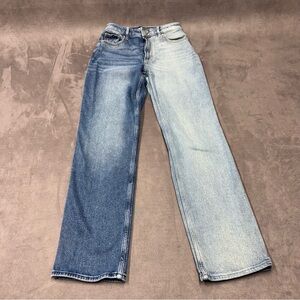 Hollister Ultra High-Rise Stacked Vintage Jeans straight stretch 2 tone women 25